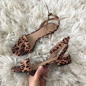 Cheetah print strap sandals